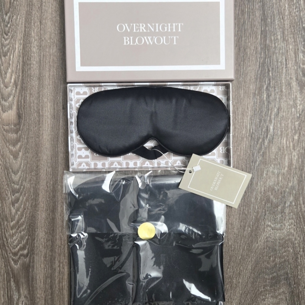 Overnight Blowout Black Contour Silk Eye Mask & Scarf Bundle NIB